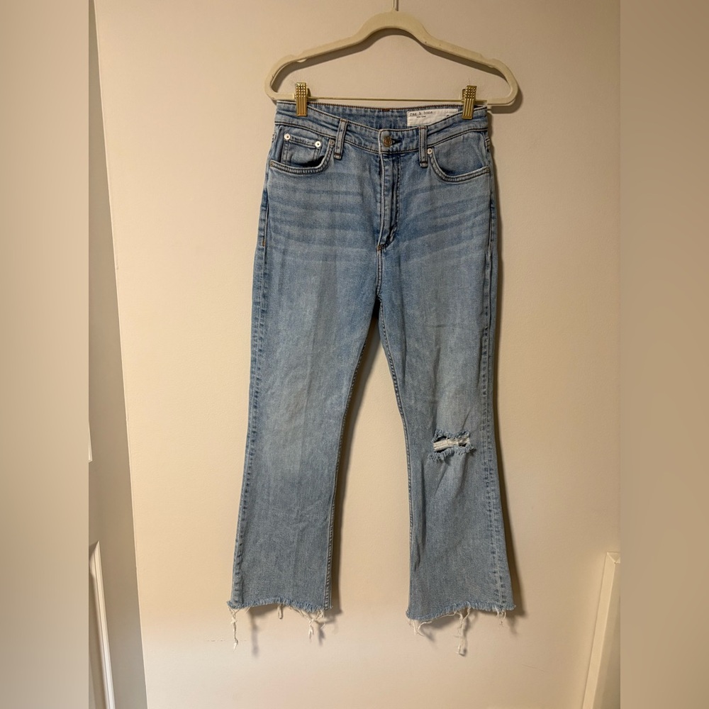 Rag & Bone Casey High Rise Ankle Flare Light Wash Jeans 26